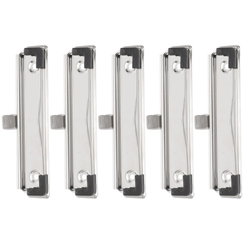 15Pcs Sleek Silver Metal Mountable Clipboard Clips for Document Boards 2