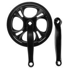 1Set Leichtes Kinder Fahrrad Kurbelset Ovales Kettenrad in Schwarz