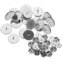 40Sets Premium Silver Brooch Pin Back Tray DIY Accessories for Crafts