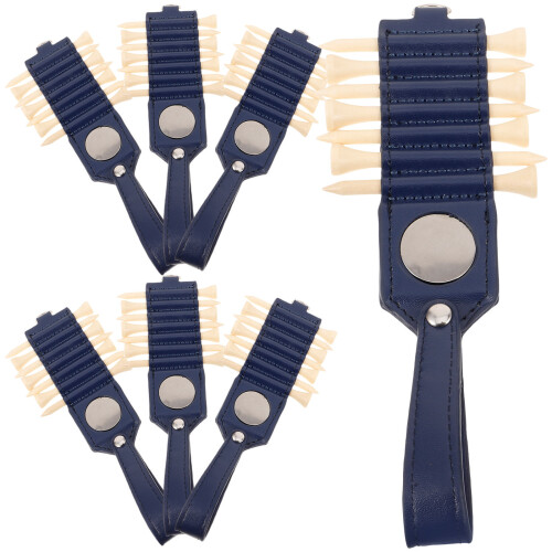 4Sets PU Golfing Tee Organizer Blue Holder for Golfer 1