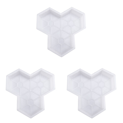 3Pcs Reusable Plastic Path Mold White Maple Leaf DIY Cement Paving 1