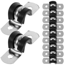 100Pcs Stainless Wire Clips Black U-Shaped Cable Clamp Tube Hanger
