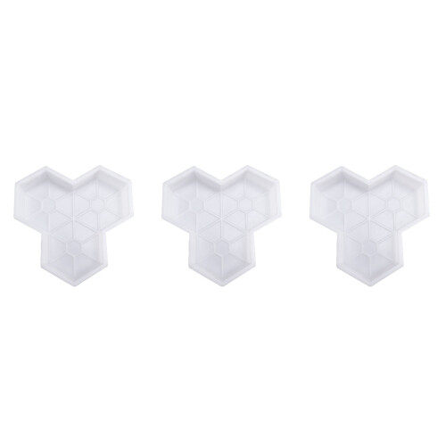 3Pcs Reusable Plastic Path Mold White Maple Leaf DIY Cement Paving 2