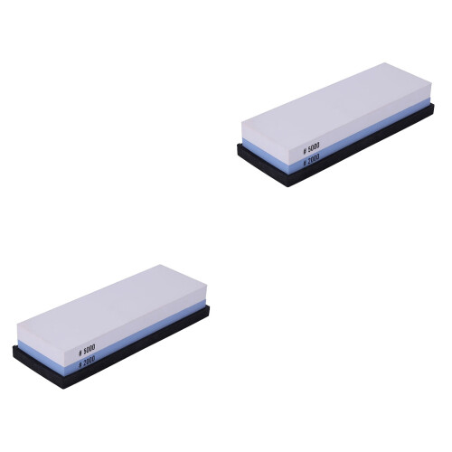 2Pcs White Corundum Double-Sided Sharpening Stone for Home Kitchen 2