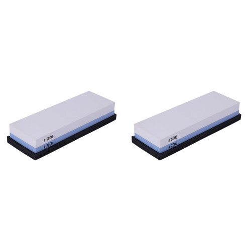 2Pcs White Corundum Double-Sided Sharpening Stone for Home Kitchen 1