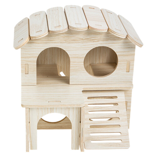 3Pcs Beige Wooden Hamster Hideout for Cage with Comfortable Space