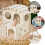 3Pcs Beige Wooden Hamster Hideout for Cage with Comfortable Space 7