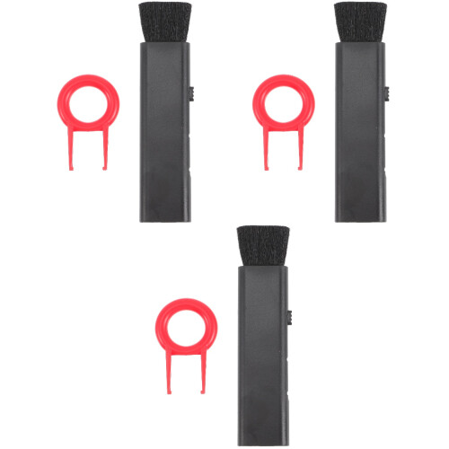 3Pcs Keyboard Cleaning Brush Black Plastic with Keycap Puller for Pc 2