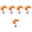 5Pcs USB Powered LED Tree Lamp Orange Maple Leaves Tabletop Light 5
