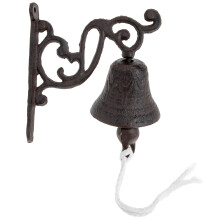 2Pcs Rustic Brown Iron Doorbells Hanging Wall Bells for Garden Decor