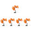 5Pcs USB Powered LED Tree Lamp Orange Maple Leaves Tabletop Light 6