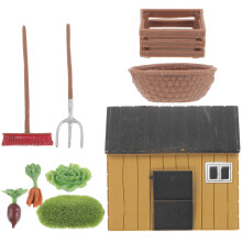 4Sets Assorted Color Mini House Farm Accessories Plastic Garden Decor