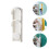 2Pcs White Wall-Mounted ABS Umbrella Storage Rack with Folding Design 8