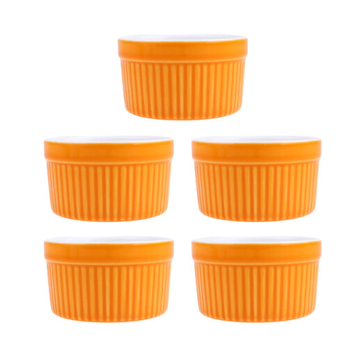 10Pcs Ceramic Baking Bowls Orange Small Soup Bowls Chic Home Kitchen