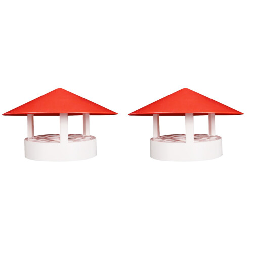 2Pcs Practical Chimney Cover Rainproof Plastic Rain Hat Funnel Cap 1