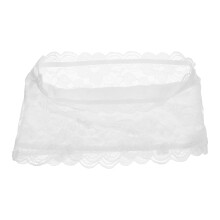2Pcs White Strapless Lace Bandeau Tube Tops Comfortable Elastic Bras