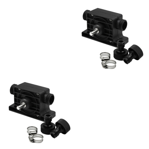 2Pcs Water Transfer Pump Electric Drill Drive Large Flow Black Case 1