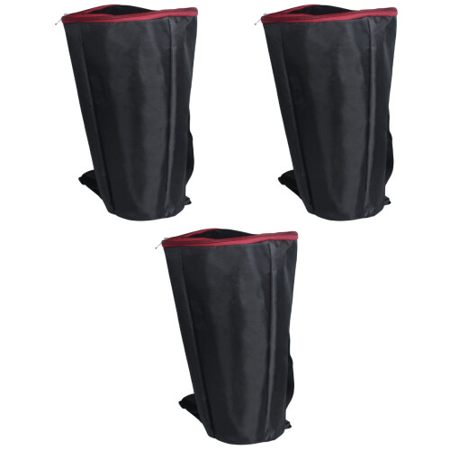 3 Pcs Drum Backpack Cymbal Carrying Case Bag Shoulder Black 2