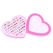 108Pairs Women Earrings Pink Ear Studs Fashion Sweet Temperament Sets