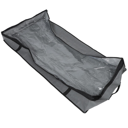 2Pcs Foldable Grey Clothes Organizer Bags with Clear Window Storage