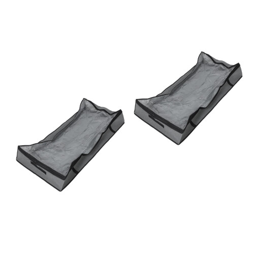 2Pcs Foldable Grey Clothes Organizer Bags with Clear Window Storage 2