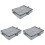 3Pcs Grey Zipper Storage Boxes with Transparent Covers for Storage Use 2
