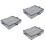3Pcs Grey Zipper Storage Boxes with Transparent Covers for Storage Use 6