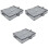 3Pcs Grey Zipper Storage Boxes with Transparent Covers for Storage Use 3