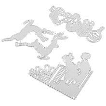 6Pcs Metal DIY Cutting Dies Silver for Christmas Scrapbook Decoration