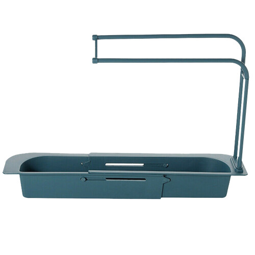 2Pcs Retractable Blue Sink Rack Kitchen Holder