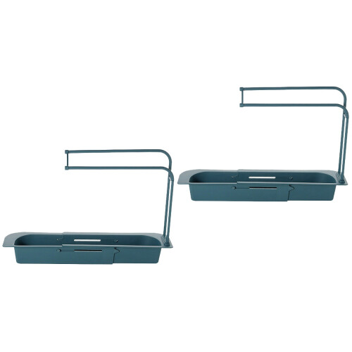 2Pcs Retractable Blue Sink Rack Kitchen Holder 2
