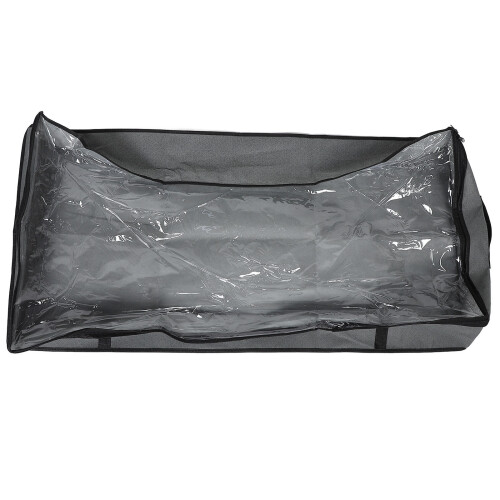 2Pcs Foldable Grey Clothes Organizer Bags with Clear Window Storage 1