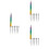 3Sets Thin Nail Art Brushes Assorted Colors Replacement Heads Manicure 5