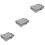 3Pcs Grey Zipper Storage Boxes with Transparent Covers for Storage Use 5