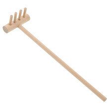 5Pcs Portable Khaki Bamboo Garden Rake Set for Sand Art and Desk Decor