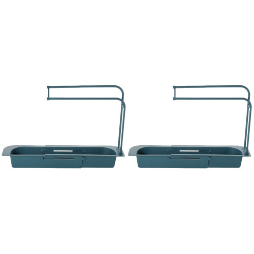 2Pcs Retractable Blue Sink Rack Kitchen Holder 1