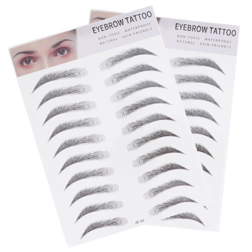 6Pcs Black Imitation Eyebrow Stickers Easy Use Eyebrow Tool for Makeup