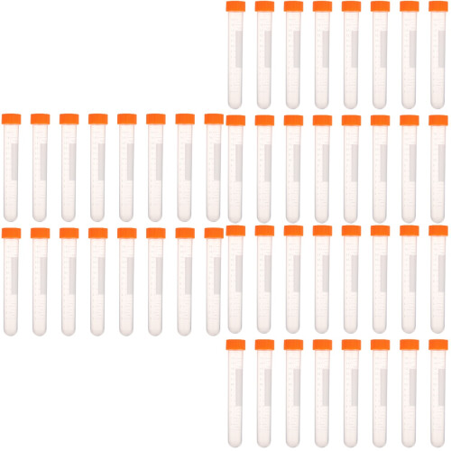 60Pcs Orange Clear Needle Bottles Durable Plastic Needle Storage Tubes 2