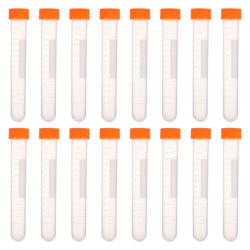 60Pcs Orange Clear Needle Bottles Durable Plastic Needle Storage Tubes