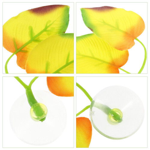 2Pcs Betta Fish Resting Leaf Pad Silicone Yellow Fish Tank Decoration 1