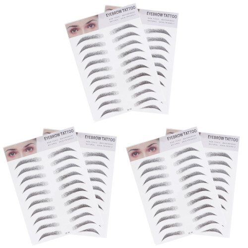 6Pcs Black Imitation Eyebrow Stickers Easy Use Eyebrow Tool for Makeup 1
