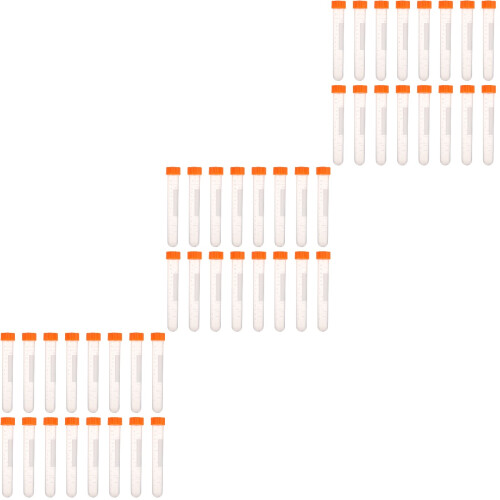 60Pcs Orange Clear Needle Bottles Durable Plastic Needle Storage Tubes 1