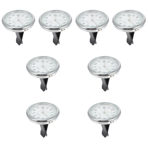 8Sets White Vehicle Clocks Mini Adhesive Auto Dashboard Digital Clock 1