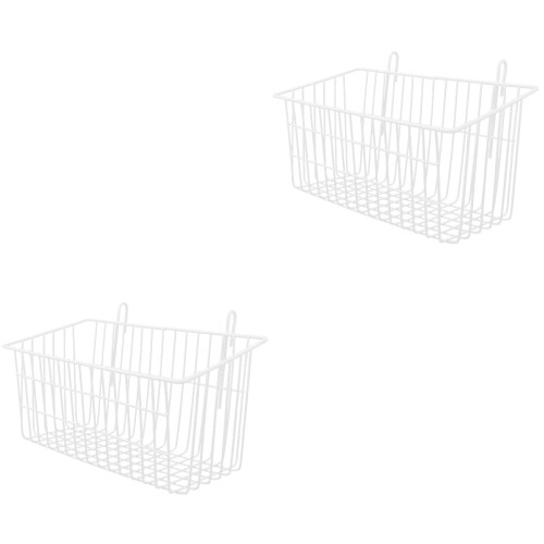 2Pcs White Metal Hanging Rabbit Feeder Practical Bunny Storage Rack 2