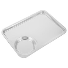 3Pcs Silver Metal Snack Plates Home Use Food Serving Plates
