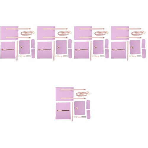 5Sets Handmade DIY Bag Kit Violet PU Chain Bag Making Set 1