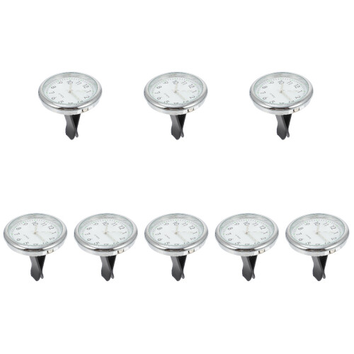 8Sets White Vehicle Clocks Mini Adhesive Auto Dashboard Digital Clock 2