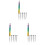 3Sets Thin Nail Art Brushes Assorted Colors Replacement Heads Manicure 3