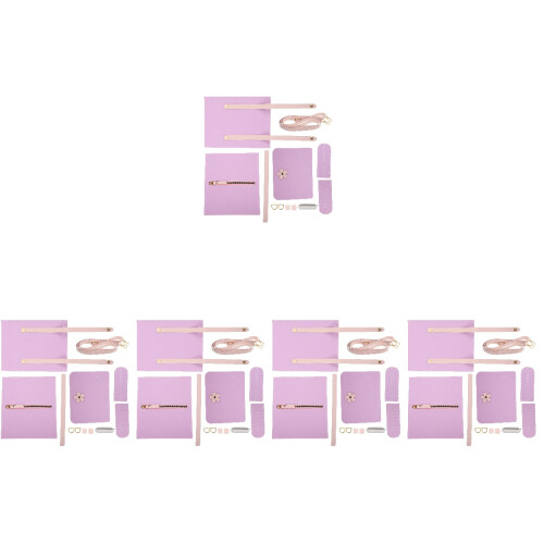 5Sets Handmade DIY Bag Kit Violet PU Chain Bag Making Set 2