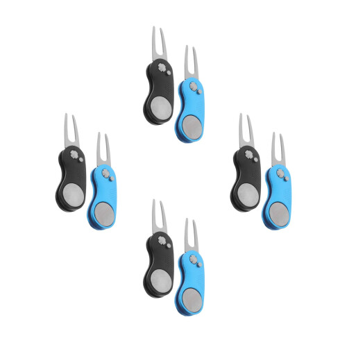 8Pcs Compact Foldable Golf Pitch Mark Repair Tools with Ball Markers 2